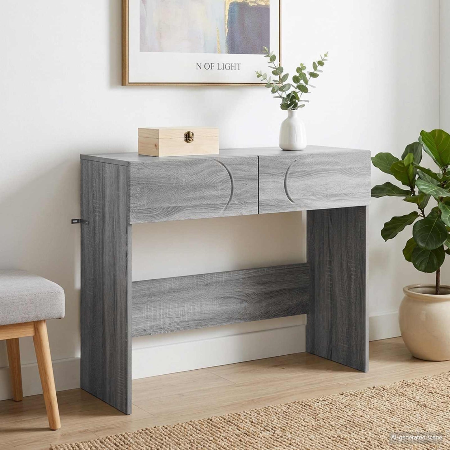 Konsolbord Grå Sonoma 96,5 x 38 x 75 cm Konstrueret træ