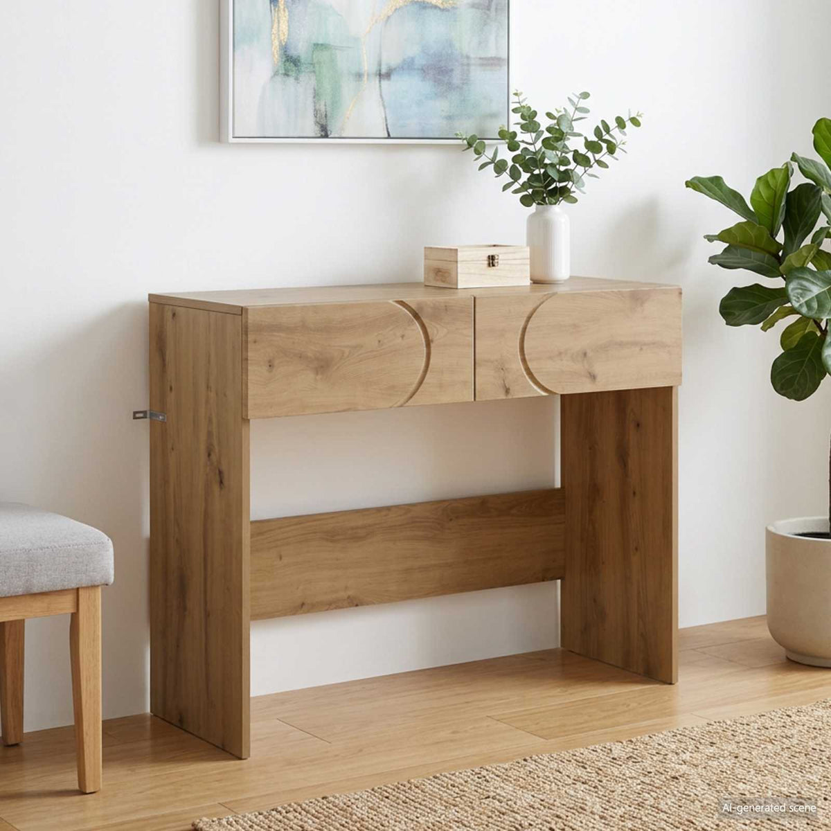 Konsolbord Artisan-eg 96,5 x 38 x 75 cm Konstrueret træ