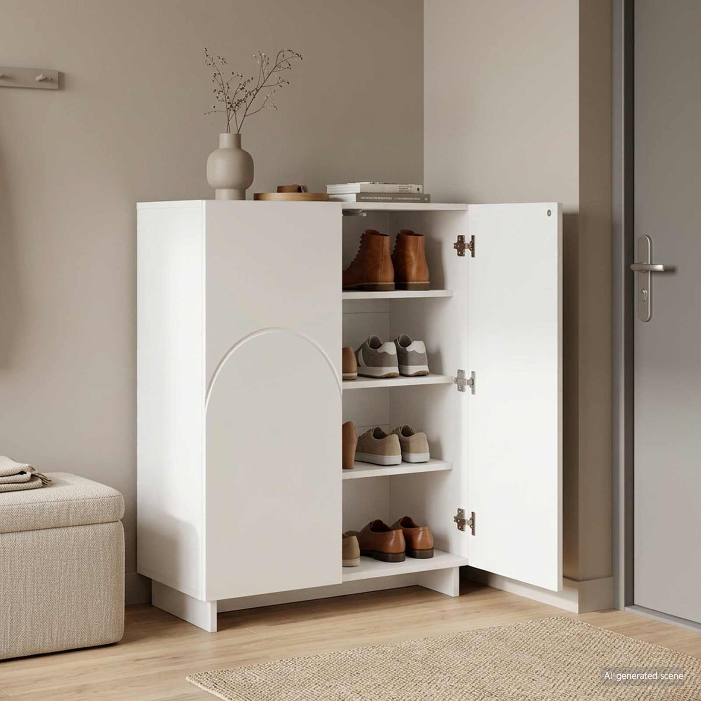 Skoskab 73 x 38 x 87,5 cm Konstrueret træ Hvid