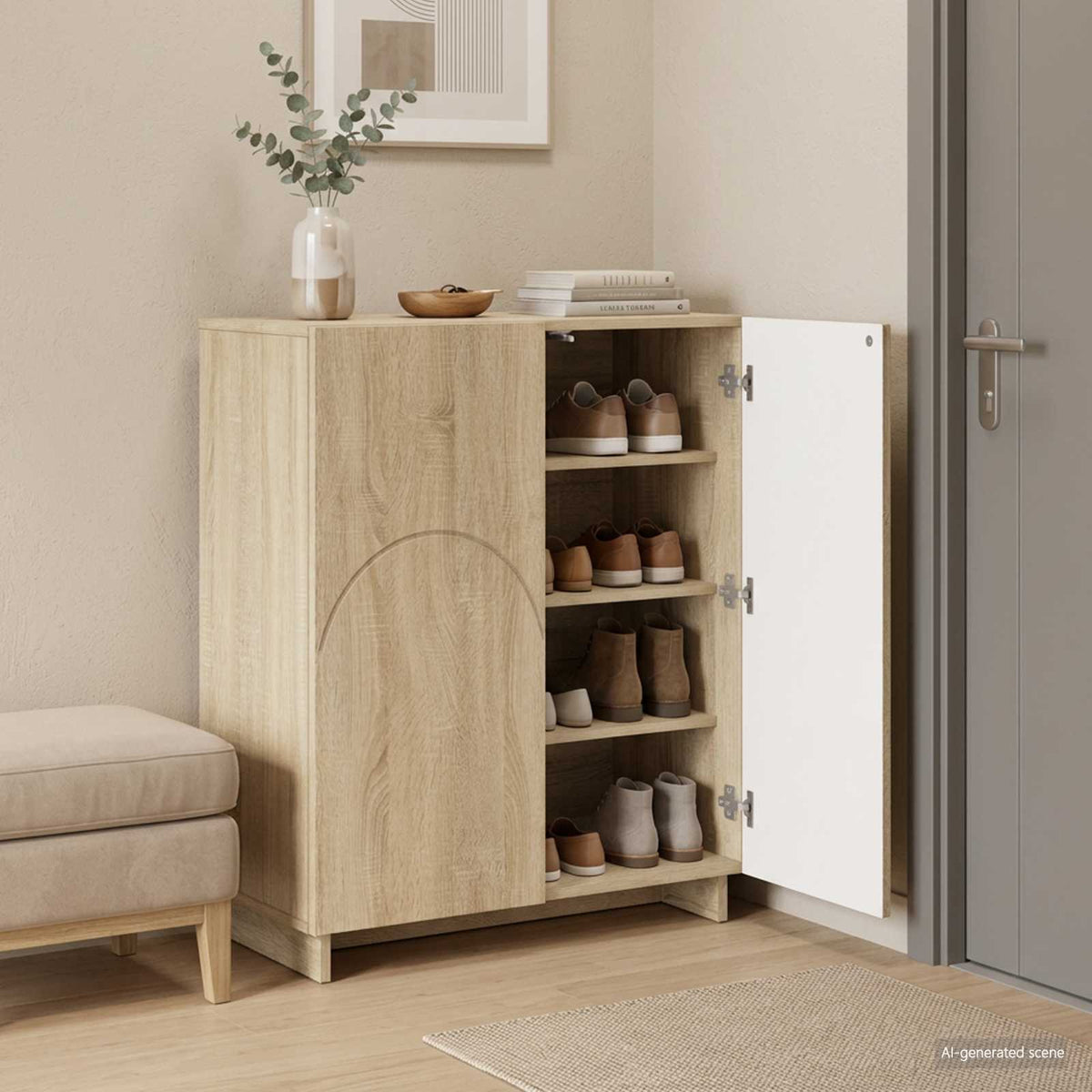 Skoskab 73 x 38 x 87,5 cm Konstrueret træ Sonoma-eg