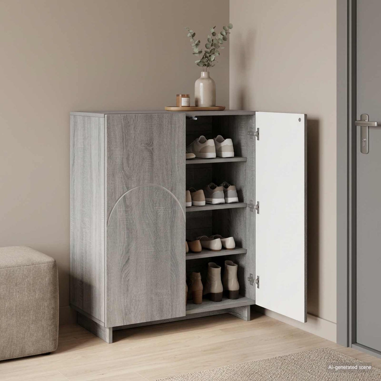 Skoskab 73 x 38 x 87,5 cm Konstrueret træ Grå Sonoma