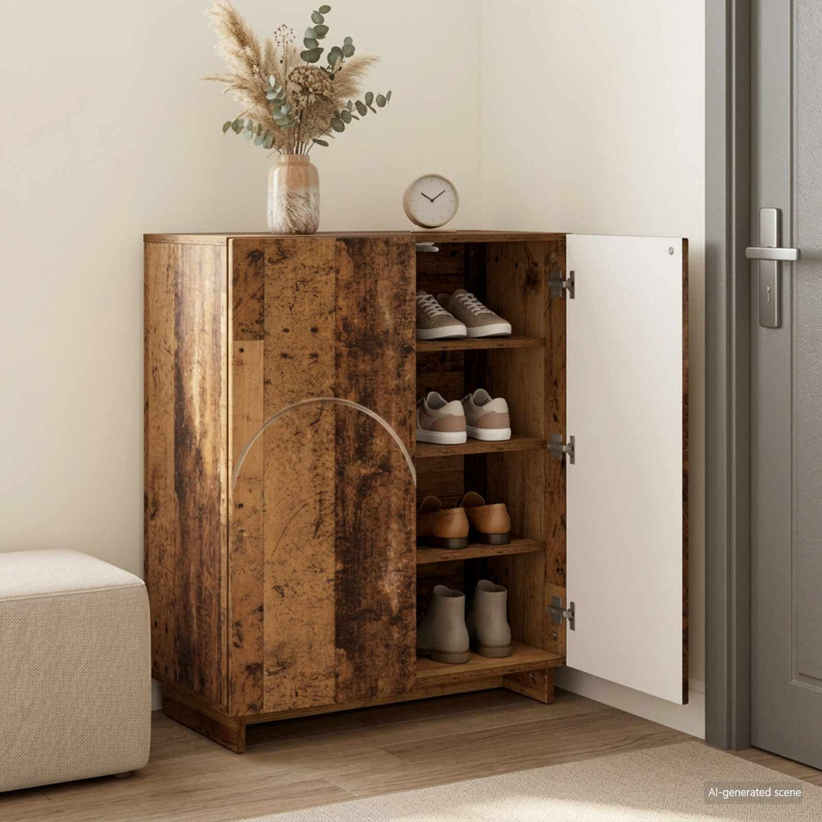 Skoskab 73 x 38 x 87,5 cm Konstrueret træ Gammelt træ
