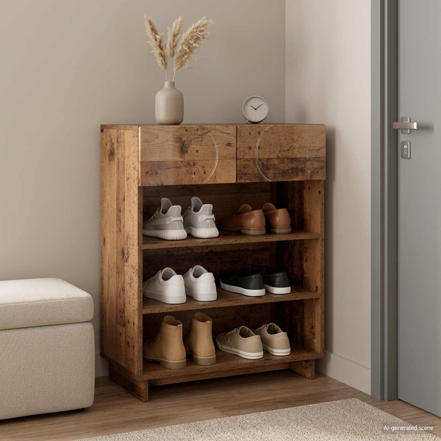 Skoskab 73 x 38 x 87,5 cm Konstrueret træ Gammelt træ