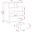 Skoskab 73 x 38 x 87,5 cm Konstrueret træ Artisan-eg
