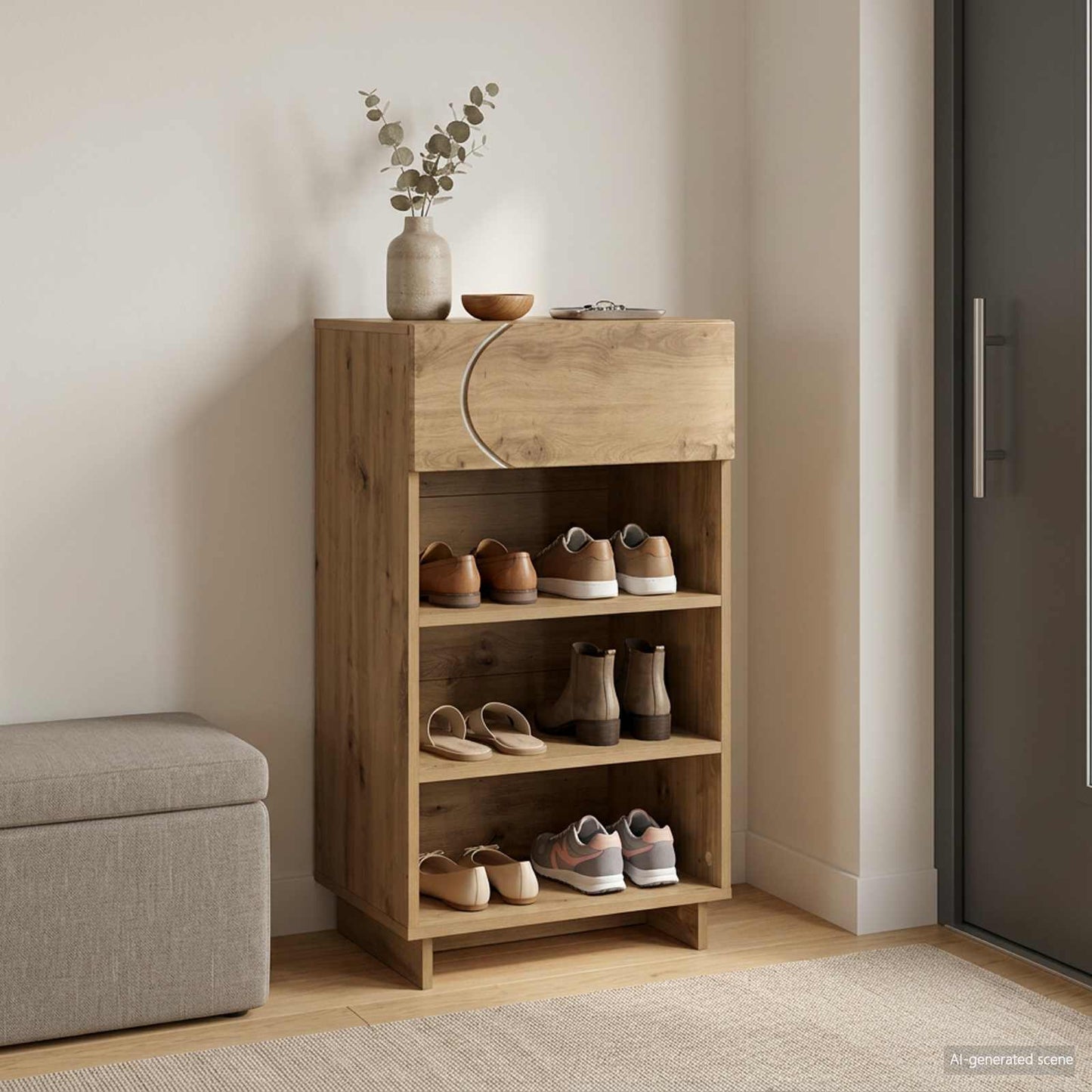 Skoskab 48 x 38 x 87,5 cm Konstrueret træ Artisan-eg