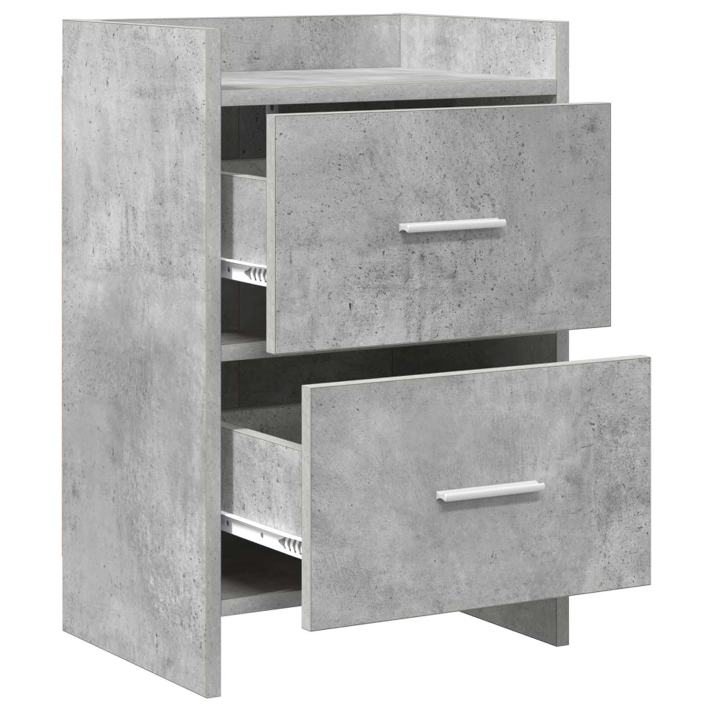 Sengeborde 2 stk. Betongrå 40 x 30 x 60 cm Konstrueret træ