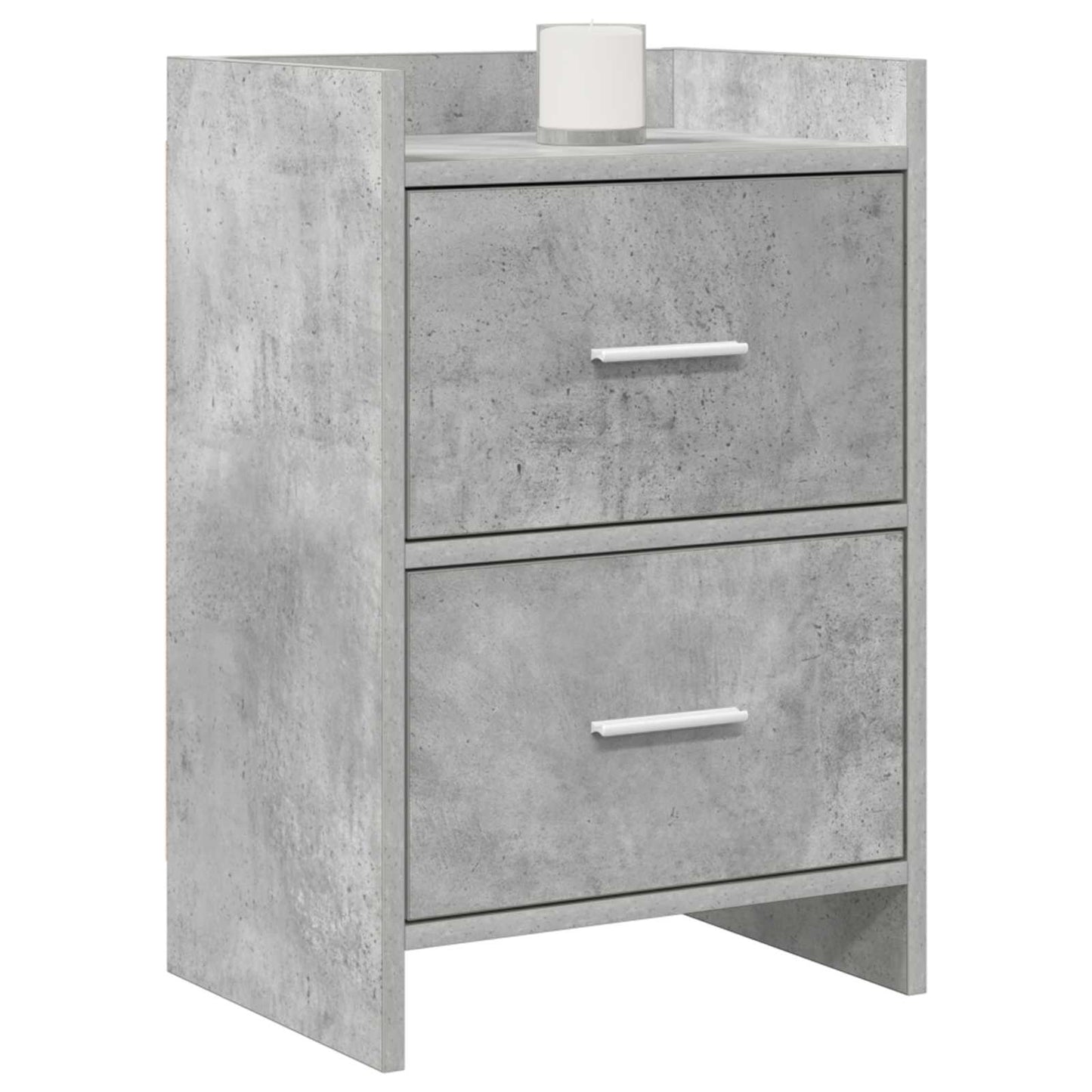Sengeborde 2 stk. Betongrå 40 x 30 x 60 cm Konstrueret træ