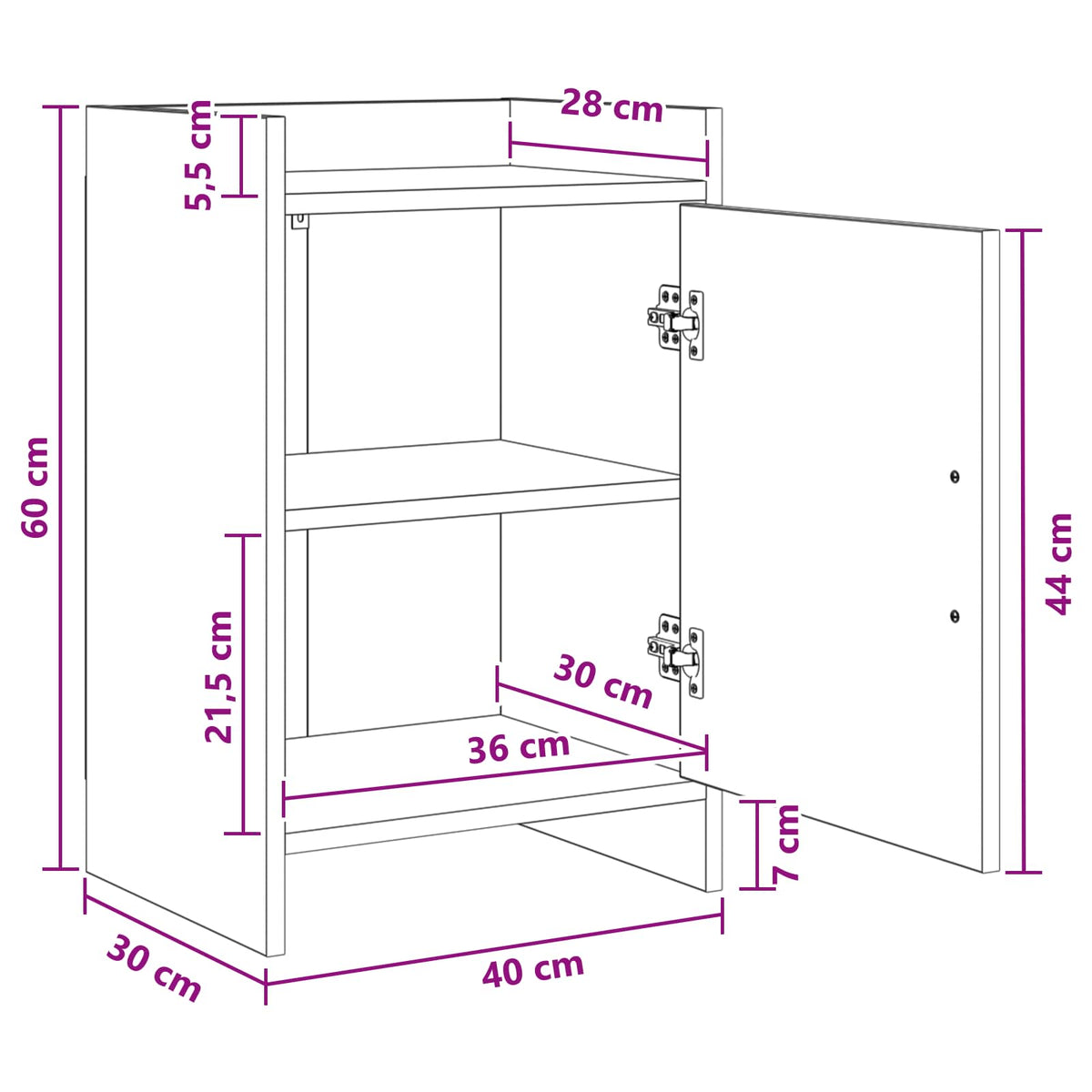 Sengeborde 2 stk. Gammelt træ 40 x 30 x 60 cm Konstrueret træ