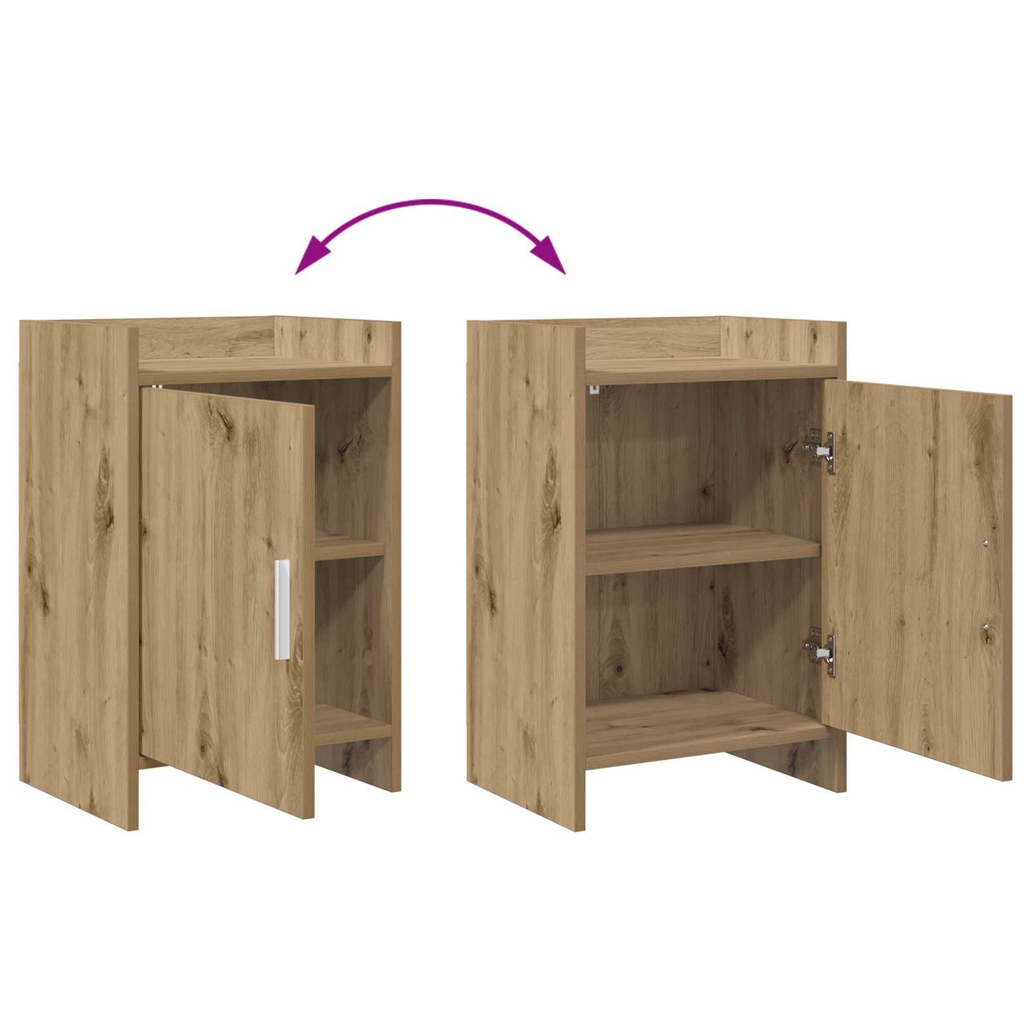 Sengeborde 2 stk. Artisan-eg 40 x 30 x 60 cm Konstrueret træ