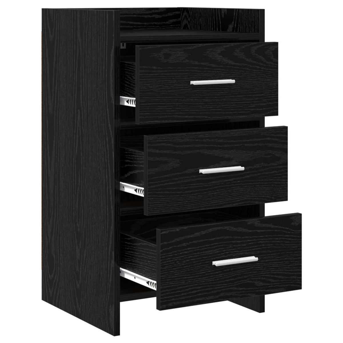 Sengeborde Sort eg 40 x 36 x 70 cm Konstrueret træ