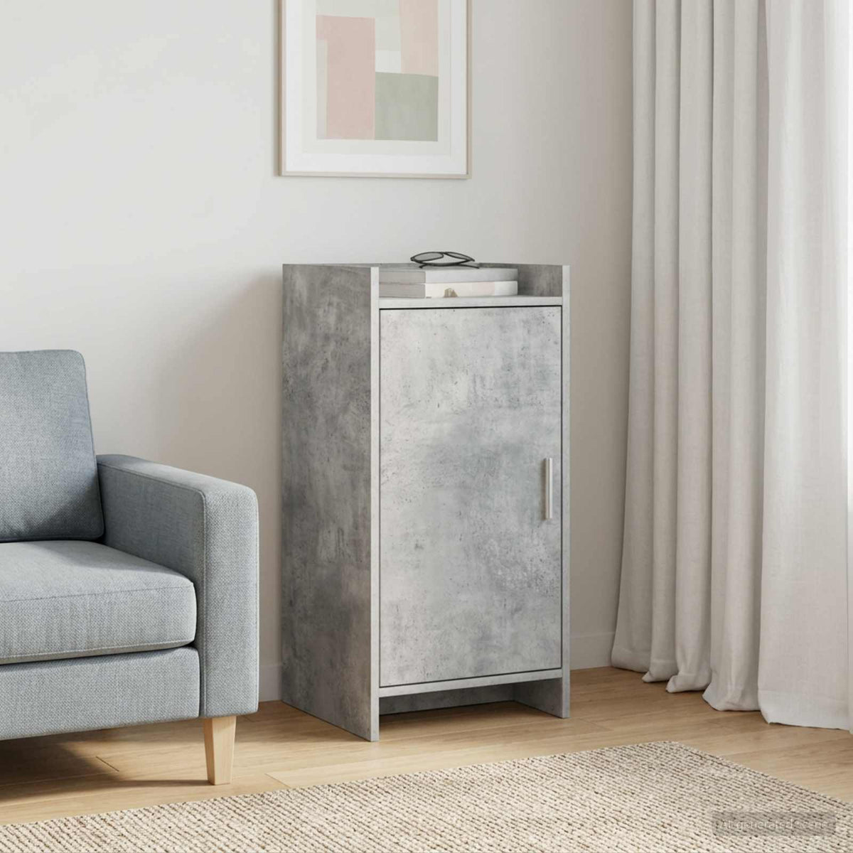 Sideboard Betongrå 40 x 36 x 80 cm Konstrueret træ
