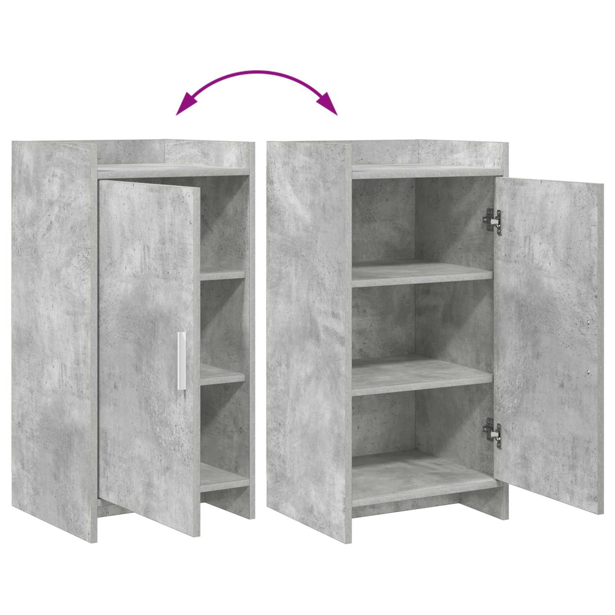 Sideboard Betongrå 40 x 36 x 80 cm Konstrueret træ