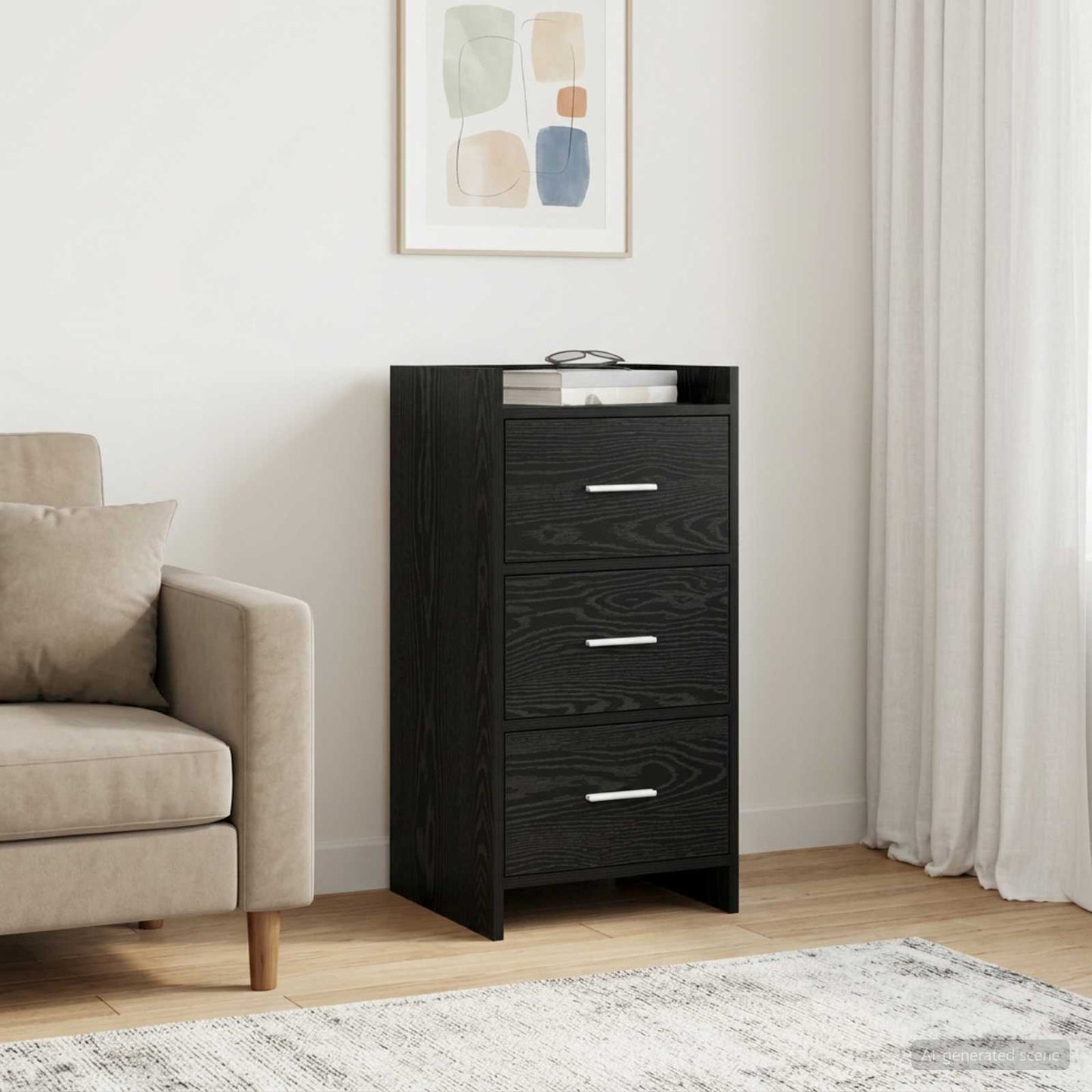 Sideboard Sort eg 40 x 36 x 80 cm Konstrueret træ