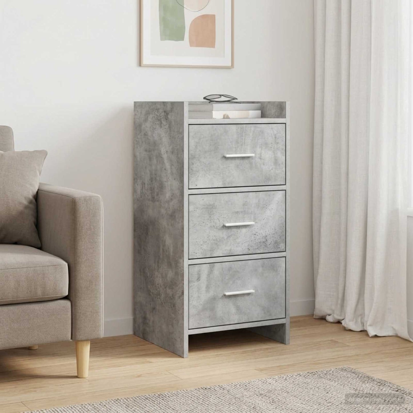 Sideboard Betongrå 40 x 36 x 80 cm Konstrueret træ