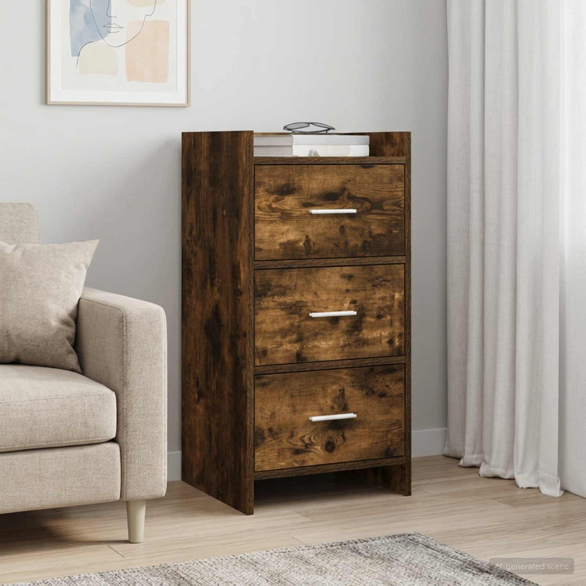 Sideboard Røget eg 40 x 36 x 80 cm Konstrueret træ
