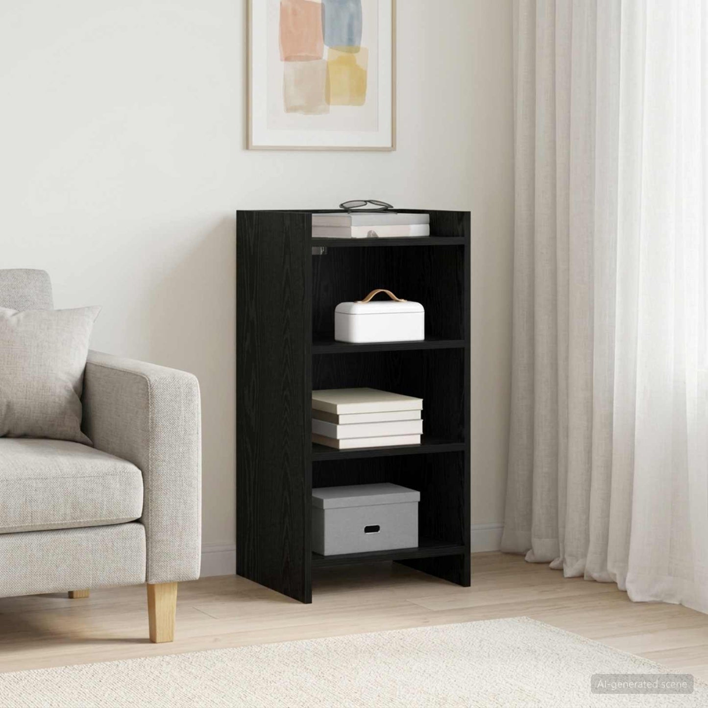 Sideboard Sort eg 40 x 36 x 80 cm Konstrueret træ