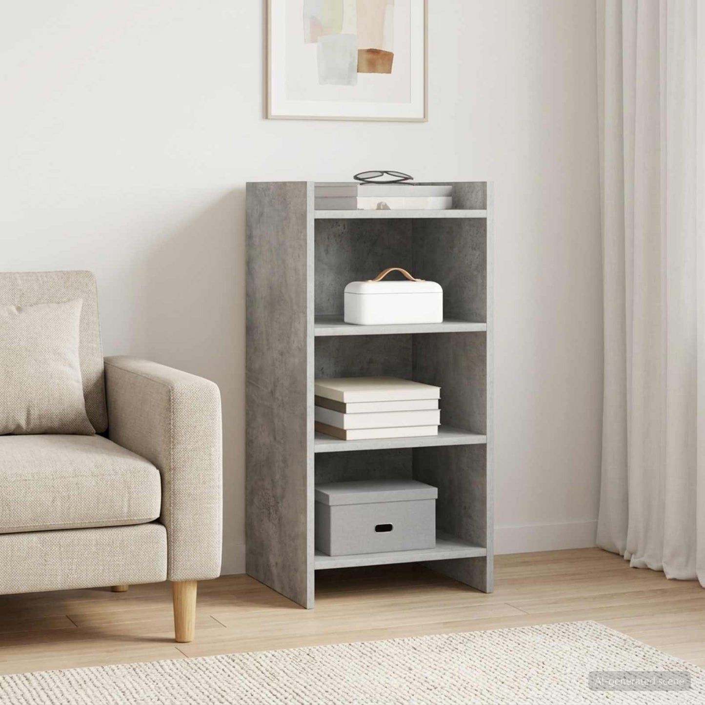 Sideboard Betongrå 40 x 36 x 80 cm Konstrueret træ