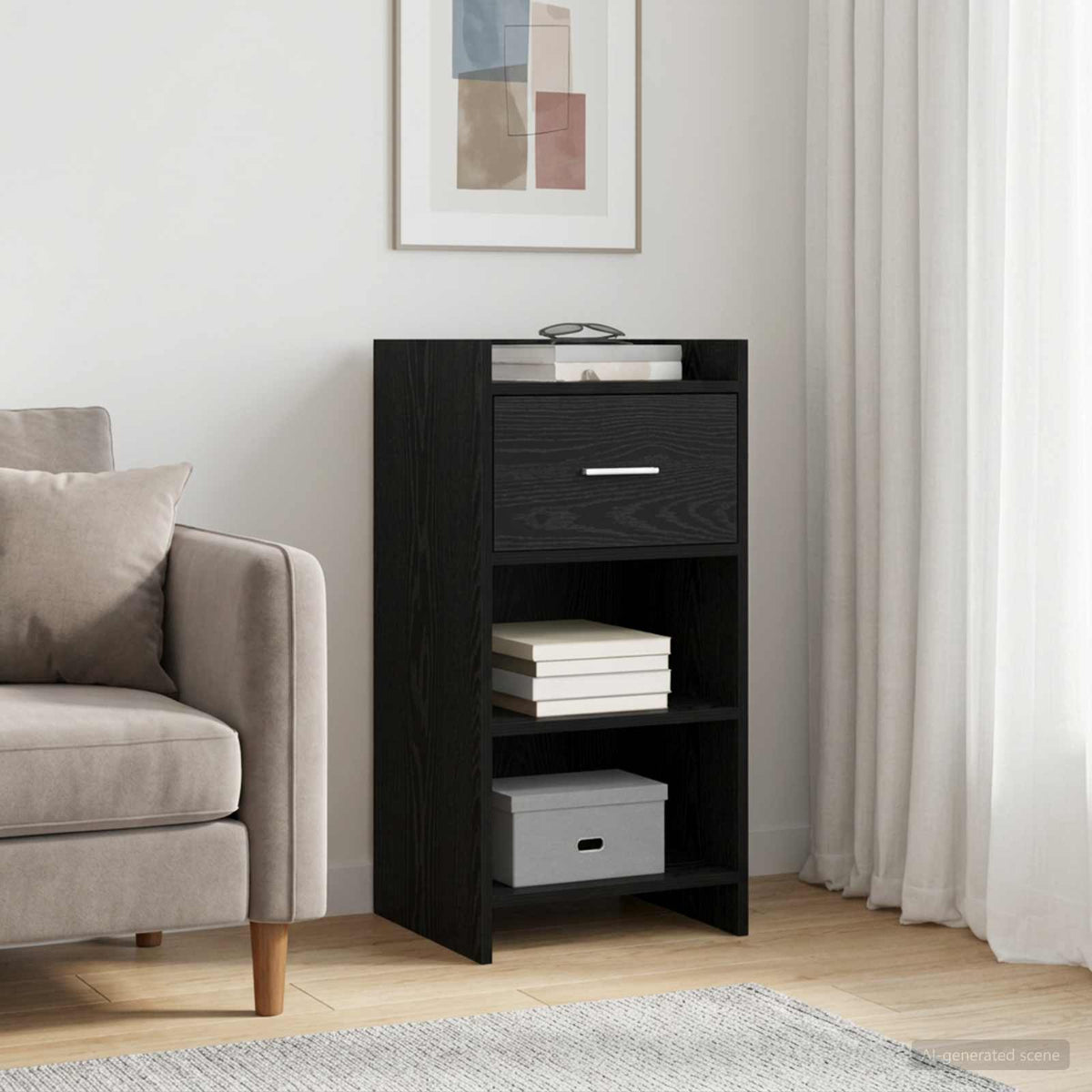 Sideboard Sort eg 40 x 36 x 80 cm Konstrueret træ