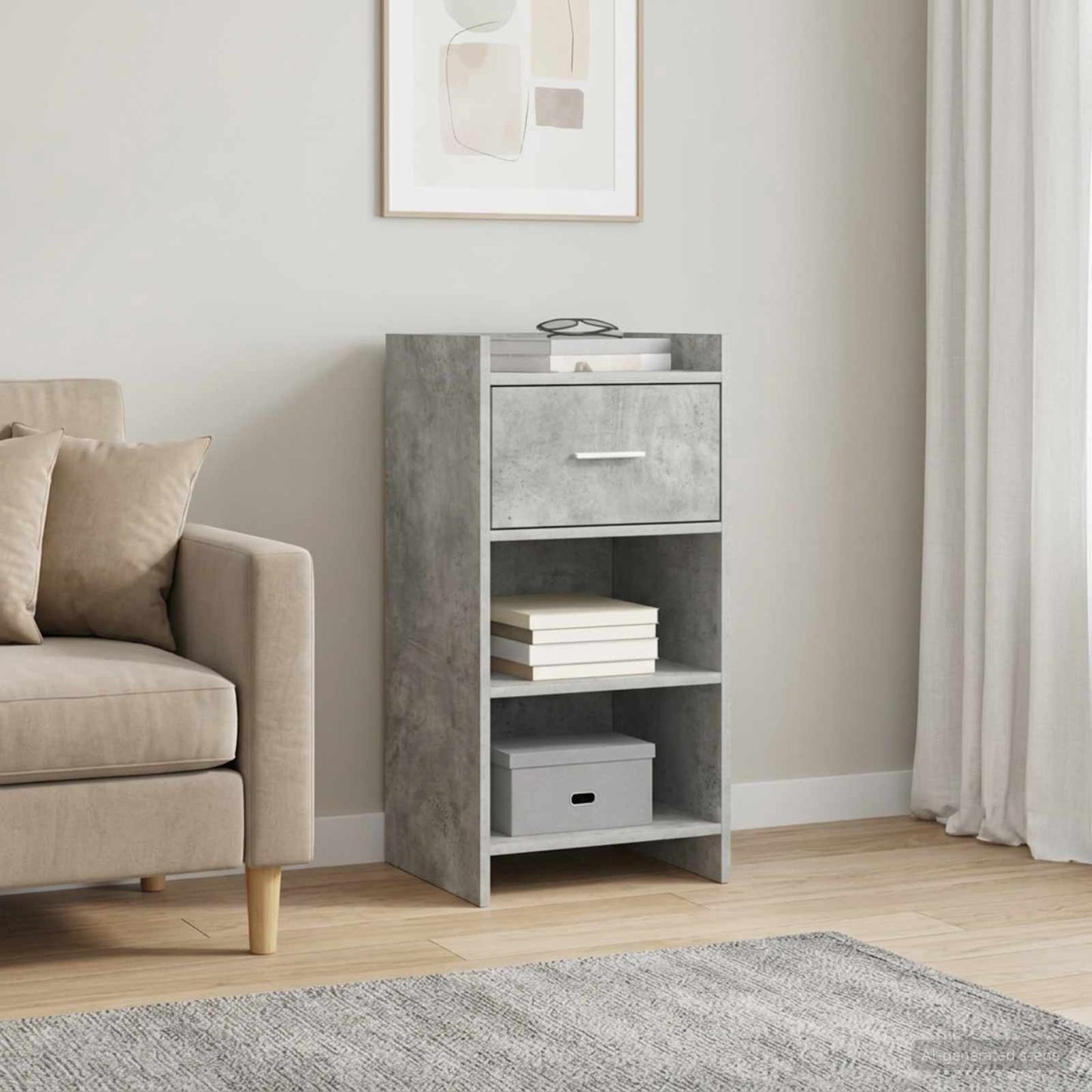 Sideboard Betongrå 40 x 36 x 80 cm Konstrueret træ