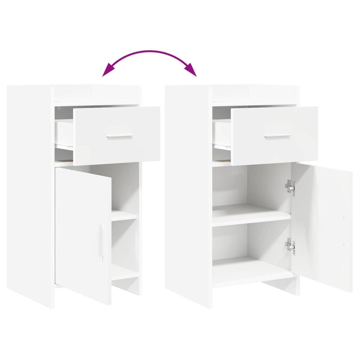 Sideboard Hvid 40 x 36 x 80 cm Konstrueret træ