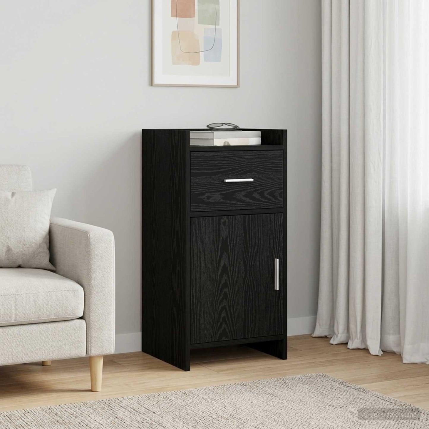 Sideboard Sort eg 40 x 36 x 80 cm Konstrueret træ