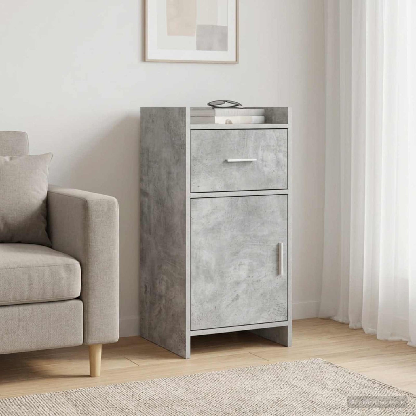 Sideboard Betongrå 40 x 36 x 80 cm Konstrueret træ