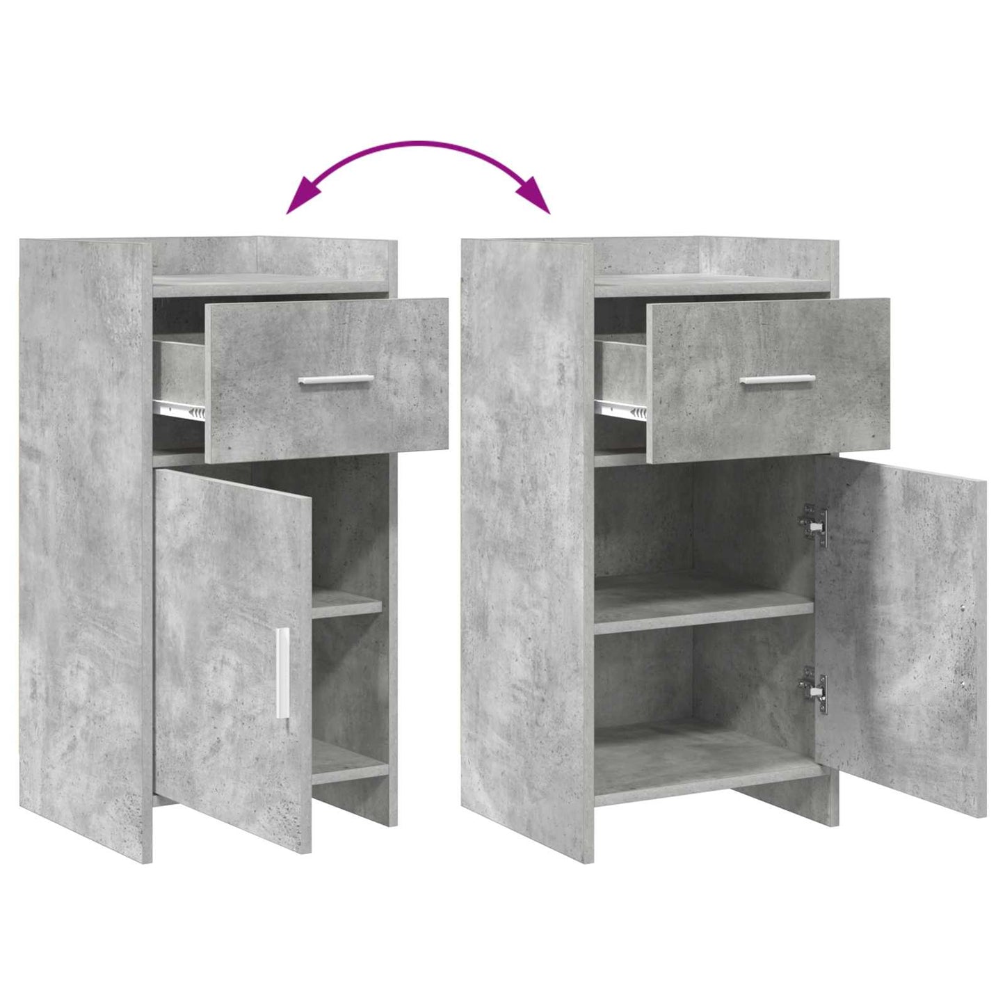 Sideboard Betongrå 40 x 36 x 80 cm Konstrueret træ