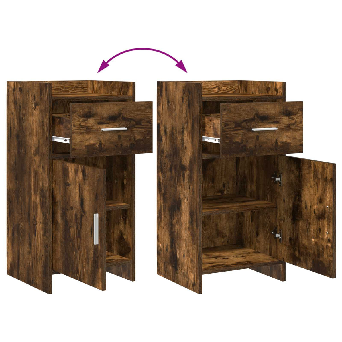 Sideboard Røget eg 40 x 36 x 80 cm Konstrueret træ