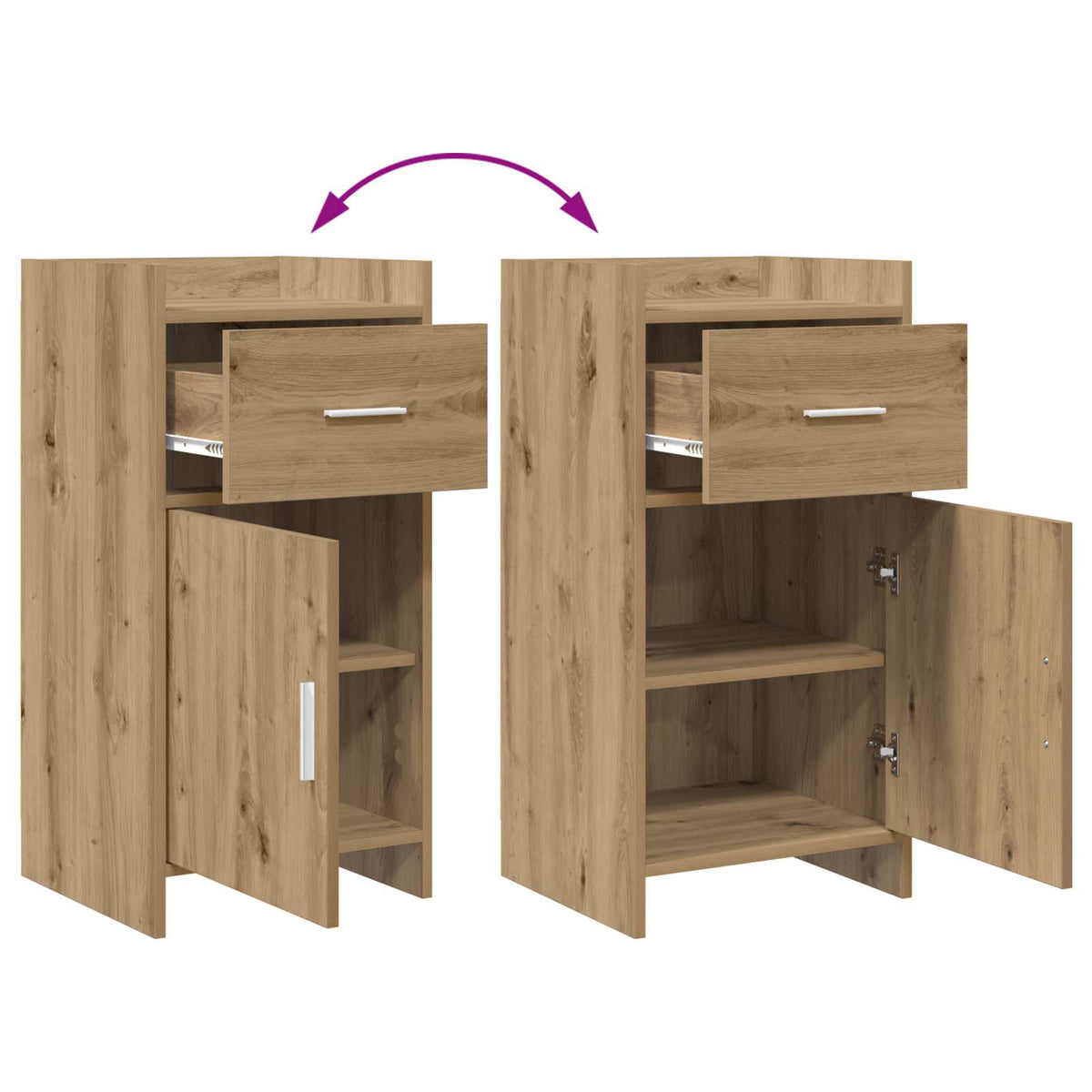 Sideboard Artisan-eg 40 x 36 x 80 cm Konstrueret træ