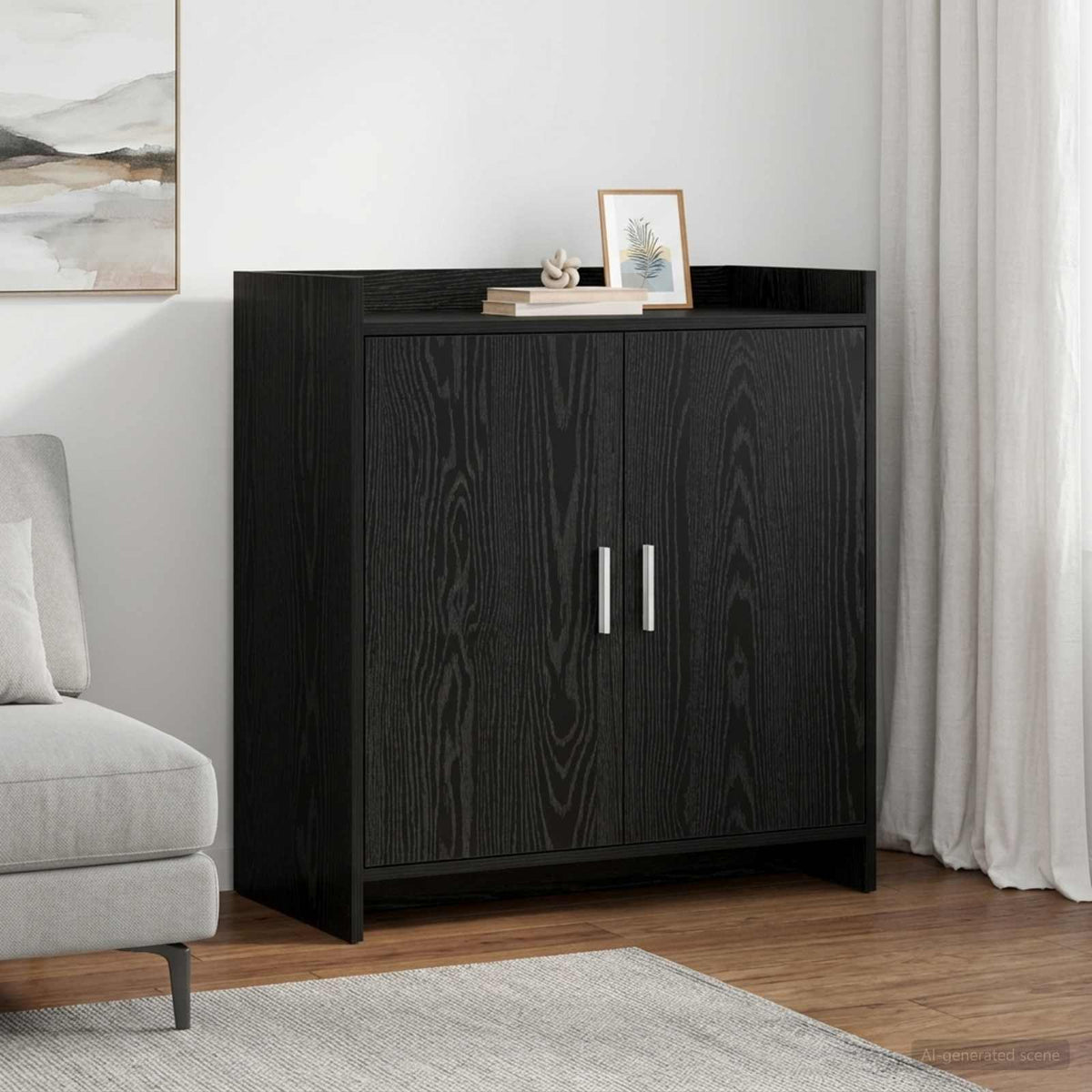 Sideboard Sort eg 72 x 36 x 80 cm Konstrueret træ