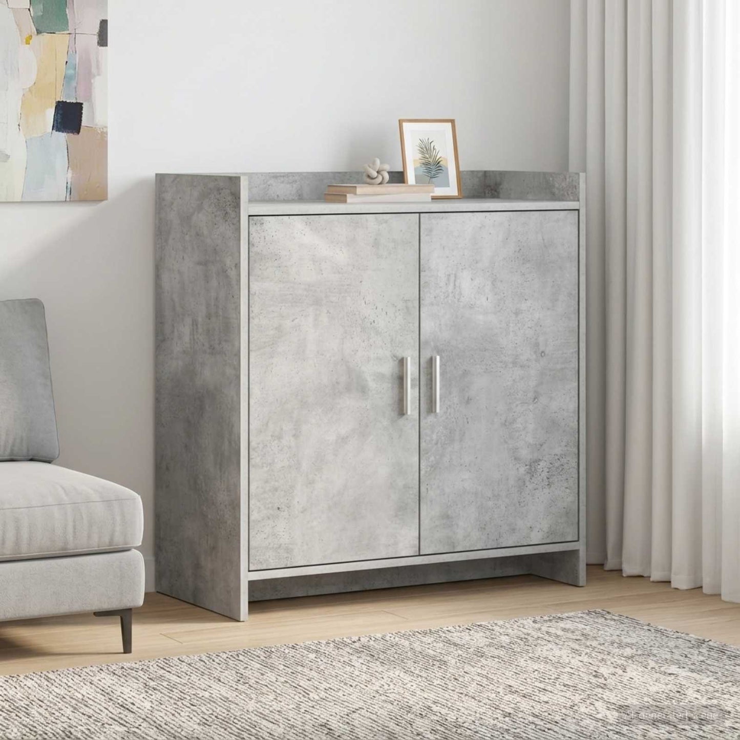 Sideboard Betongrå 72 x 36 x 80 cm Konstrueret træ
