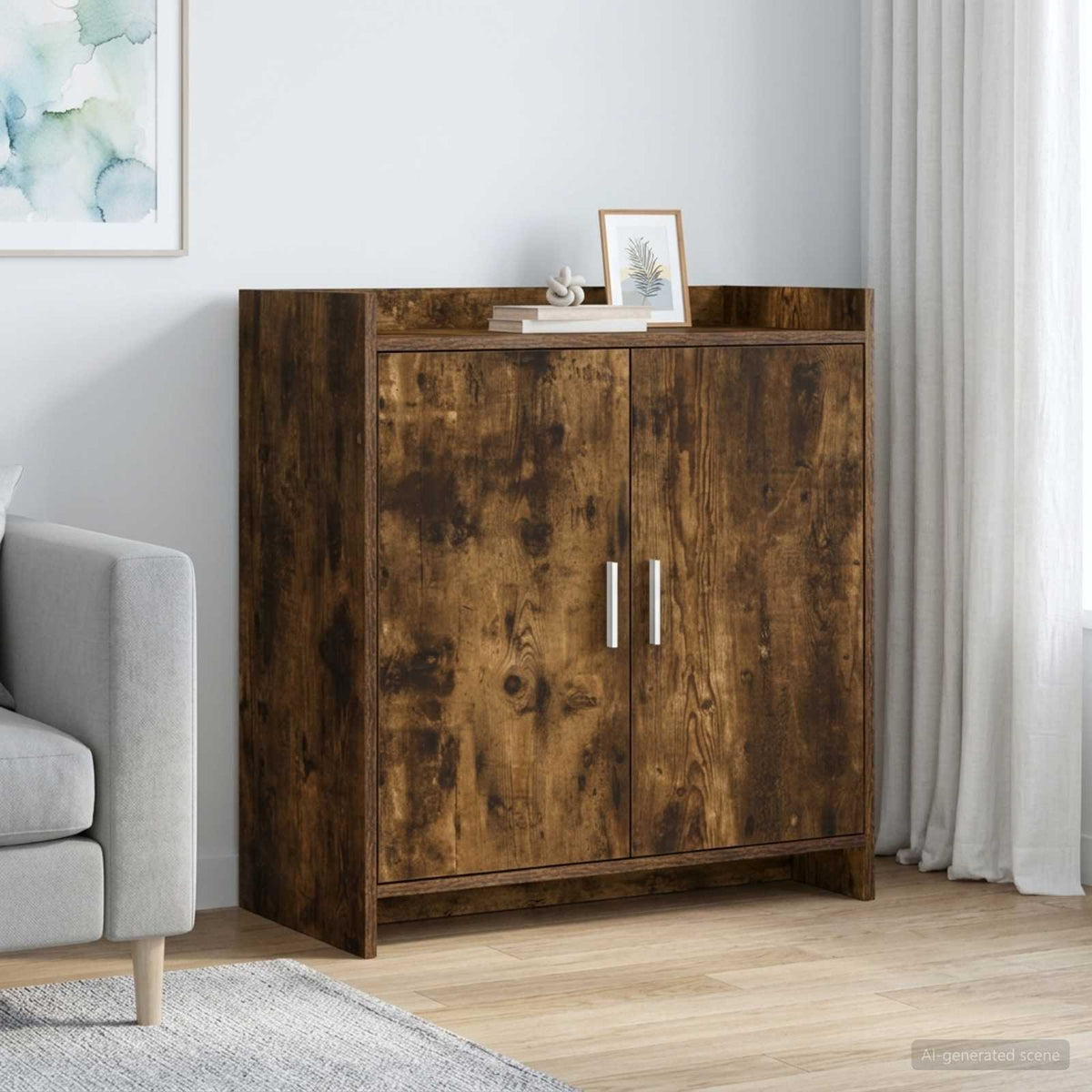 Sideboard Røget eg 72 x 36 x 80 cm Konstrueret træ