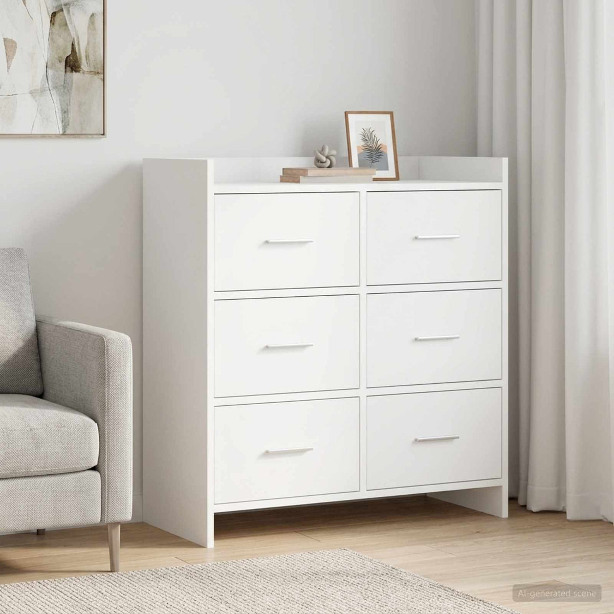 Sideboard Hvid 75 x 33 x 80 cm Konstrueret træ
