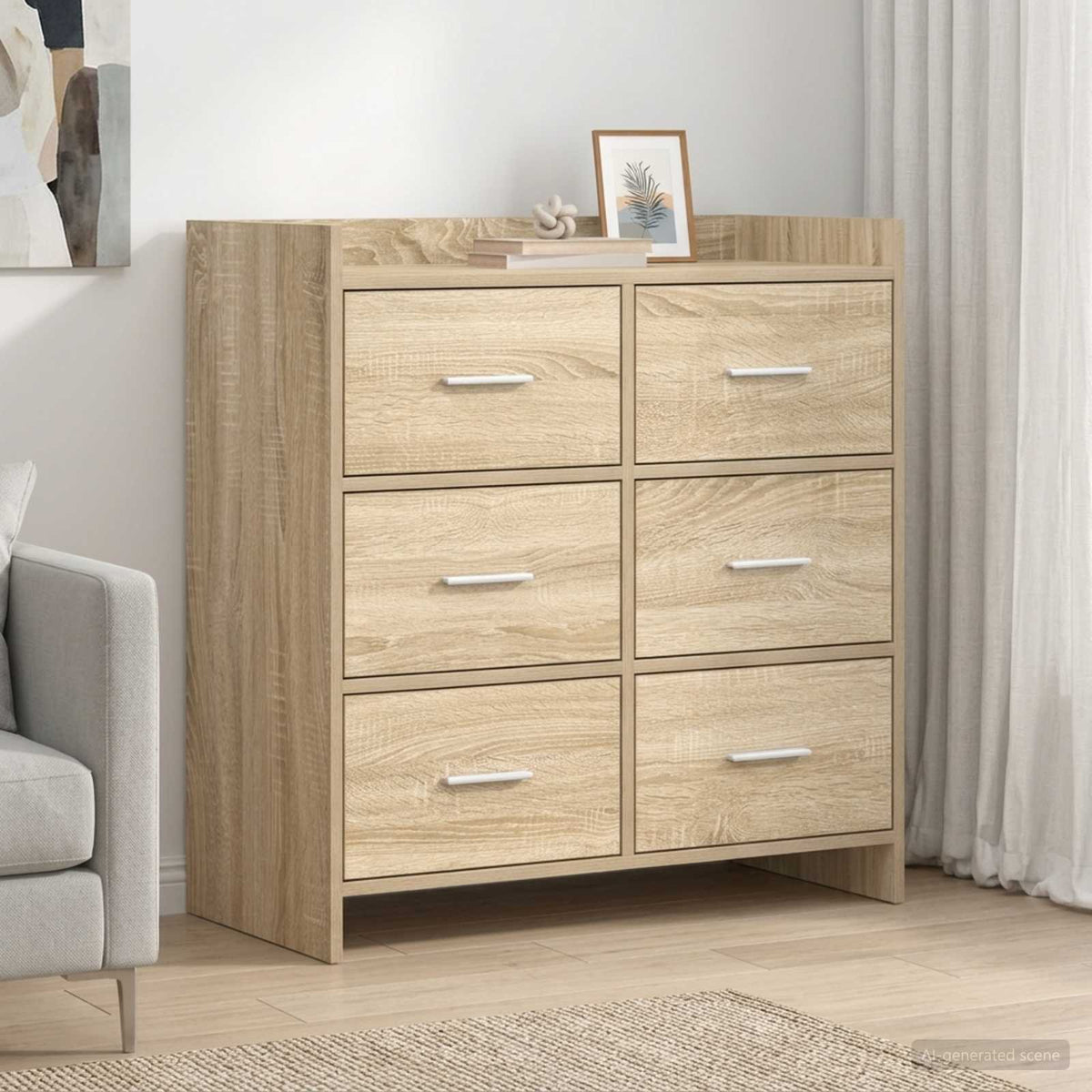Sideboard Sonoma-eg 75 x 33 x 80 cm Konstrueret træ