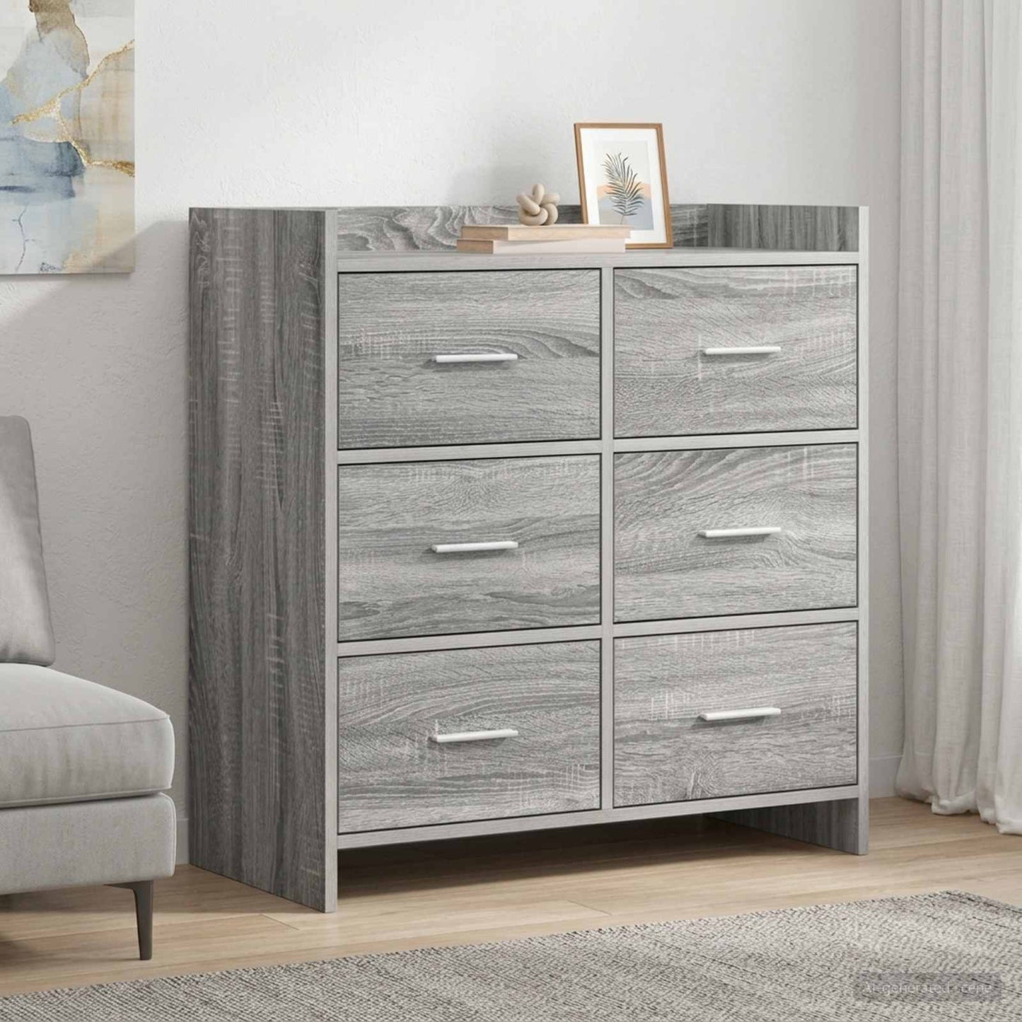 Sideboard Grå Sonoma 75 x 33 x 80 cm Konstrueret træ