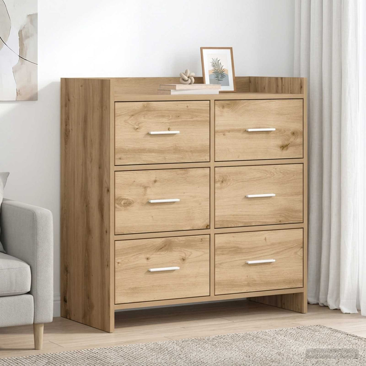 Sideboard Artisan-eg 75 x 33 x 80 cm Konstrueret træ