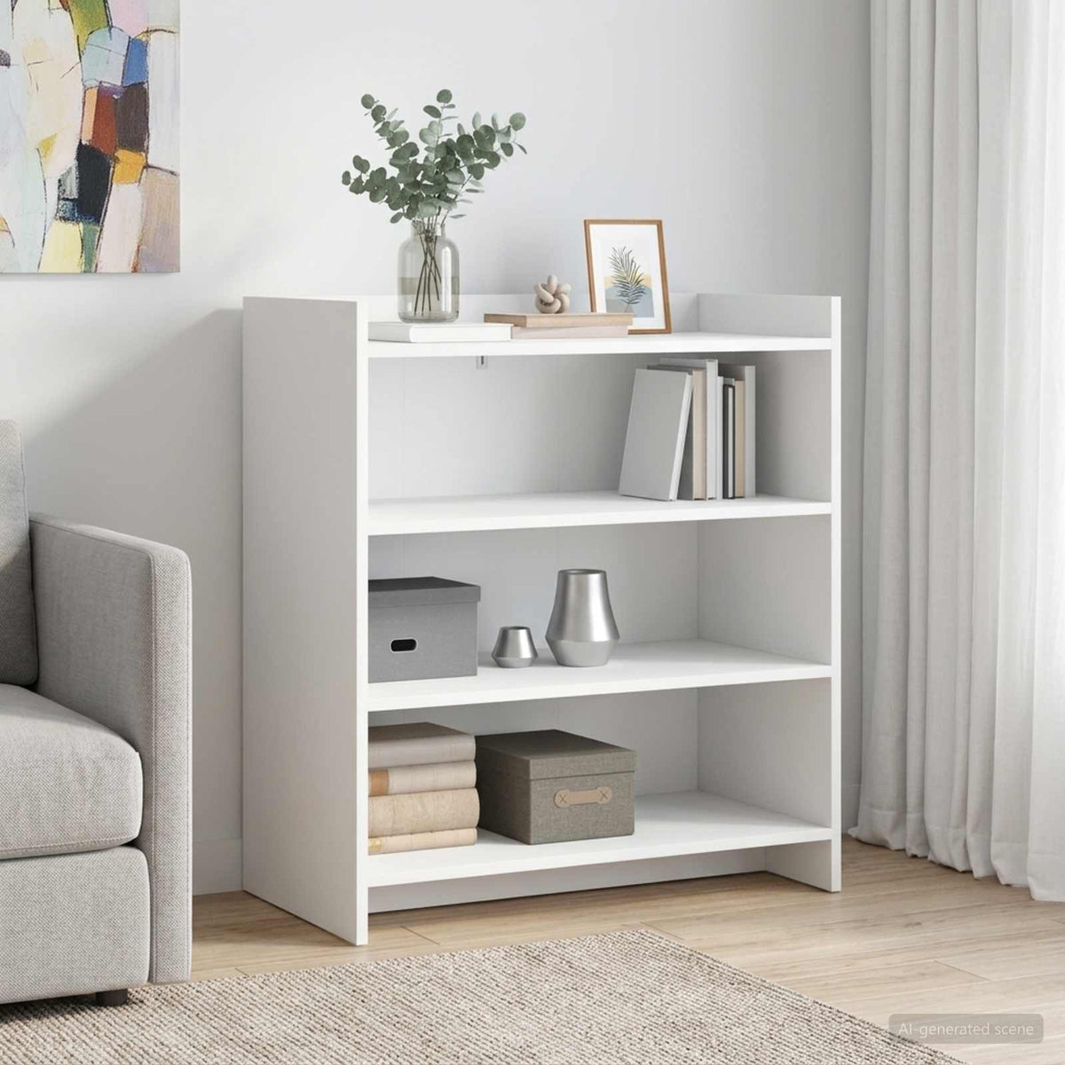 Sideboard Hvid 75 x 36 x 80 cm Konstrueret træ
