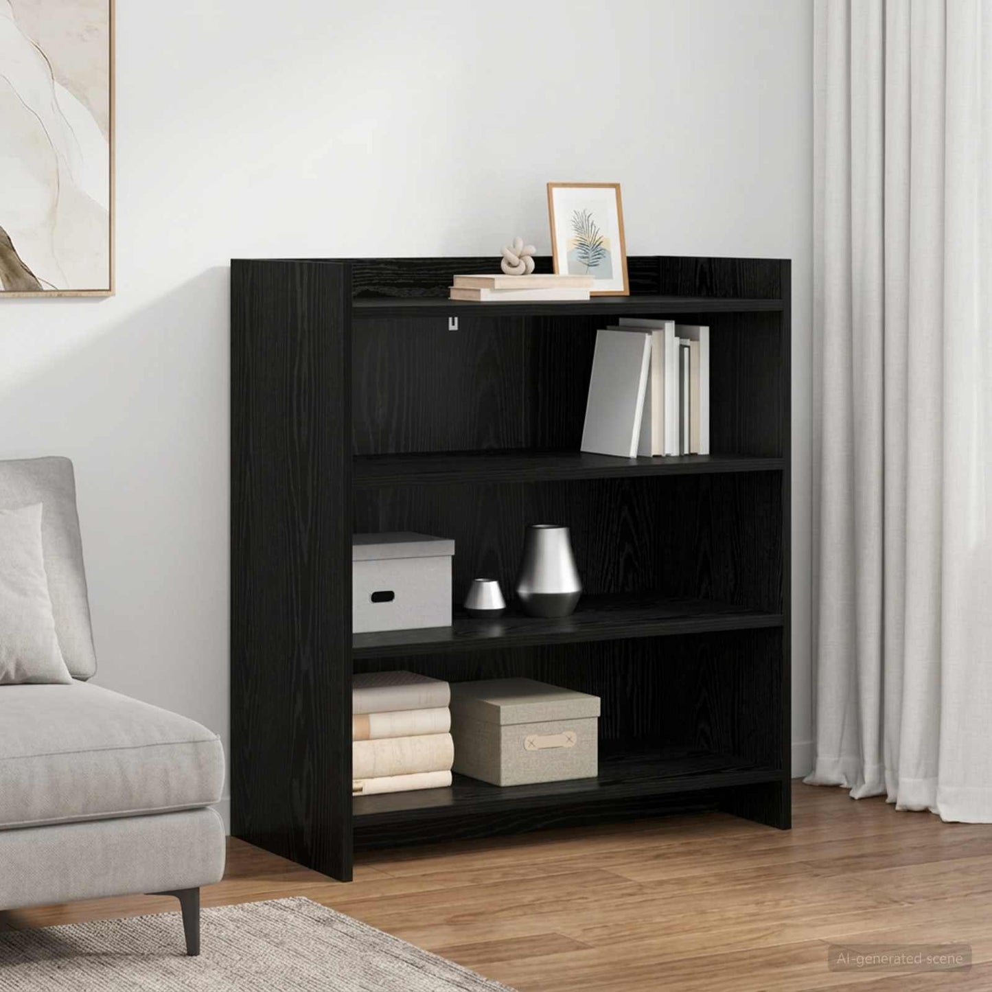 Sideboard Sort eg 75 x 36 x 80 cm Konstrueret træ