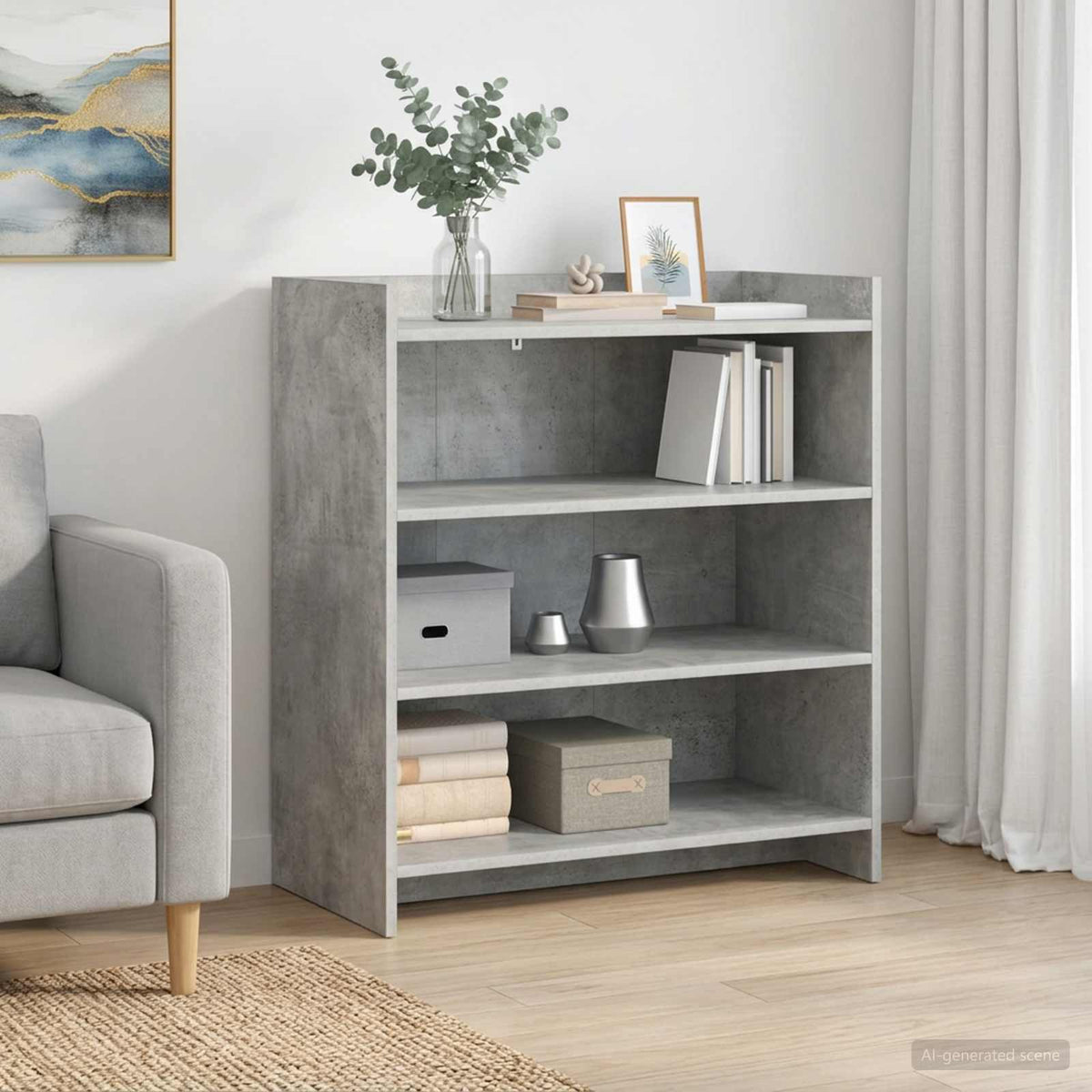 Sideboard Betongrå 75 x 36 x 80 cm Konstrueret træ