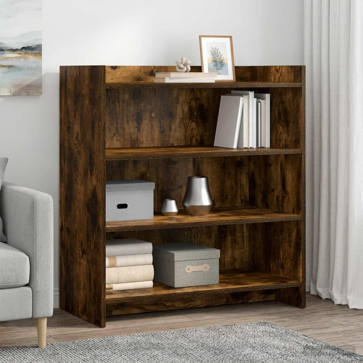 Sideboard Røget eg 75 x 36 x 80 cm Konstrueret træ
