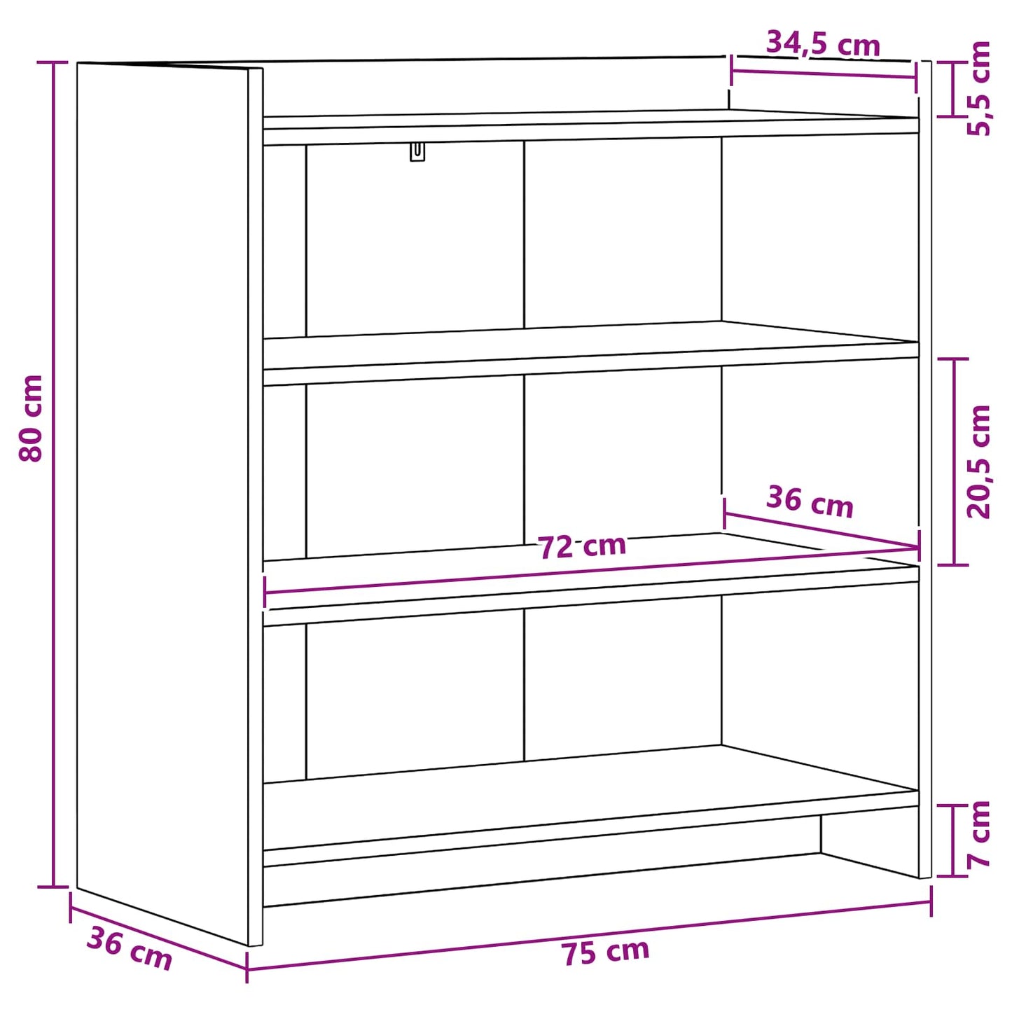 Sideboard Røget eg 75 x 36 x 80 cm Konstrueret træ