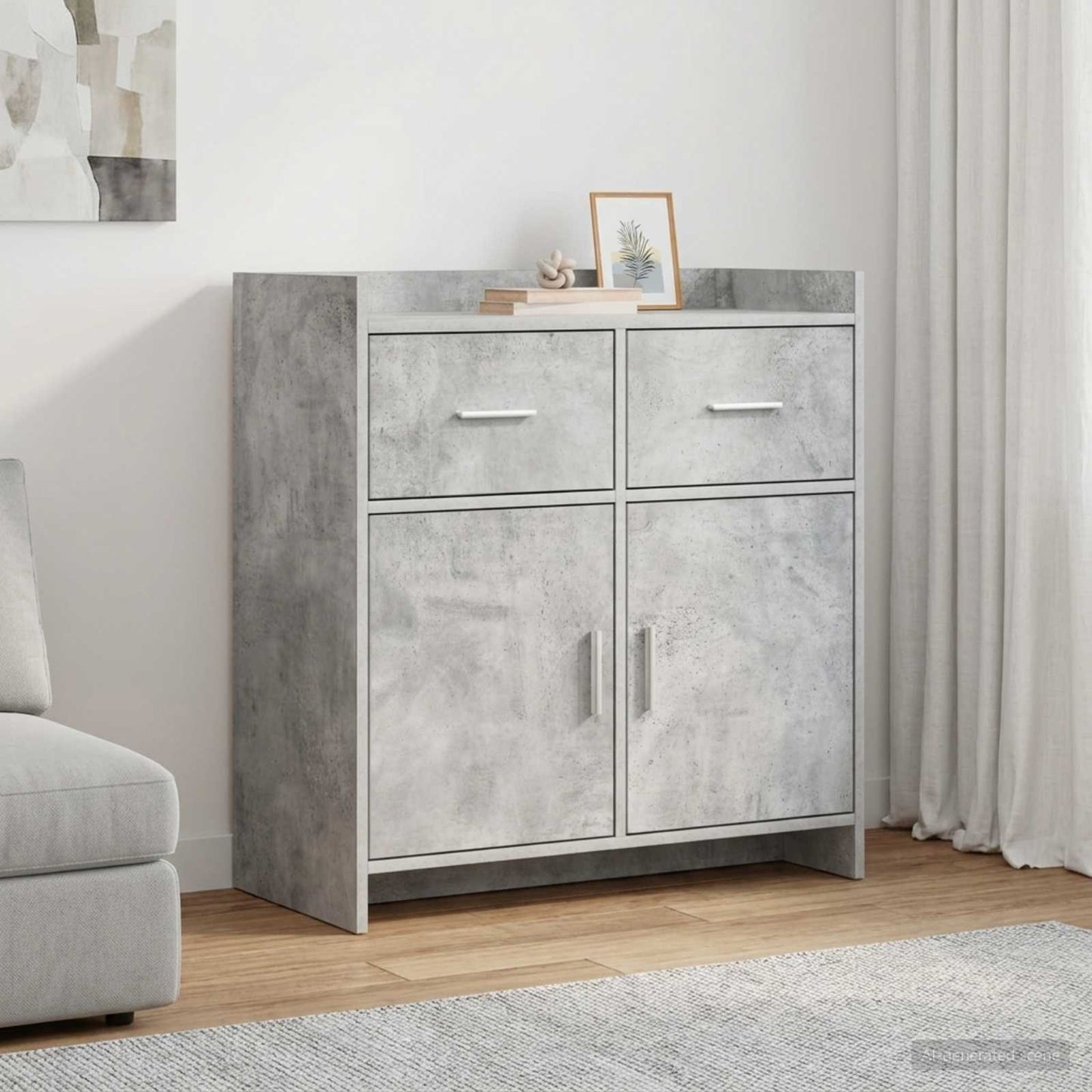 Sideboard Betongrå 75 x 36 x 80 cm Konstrueret træ