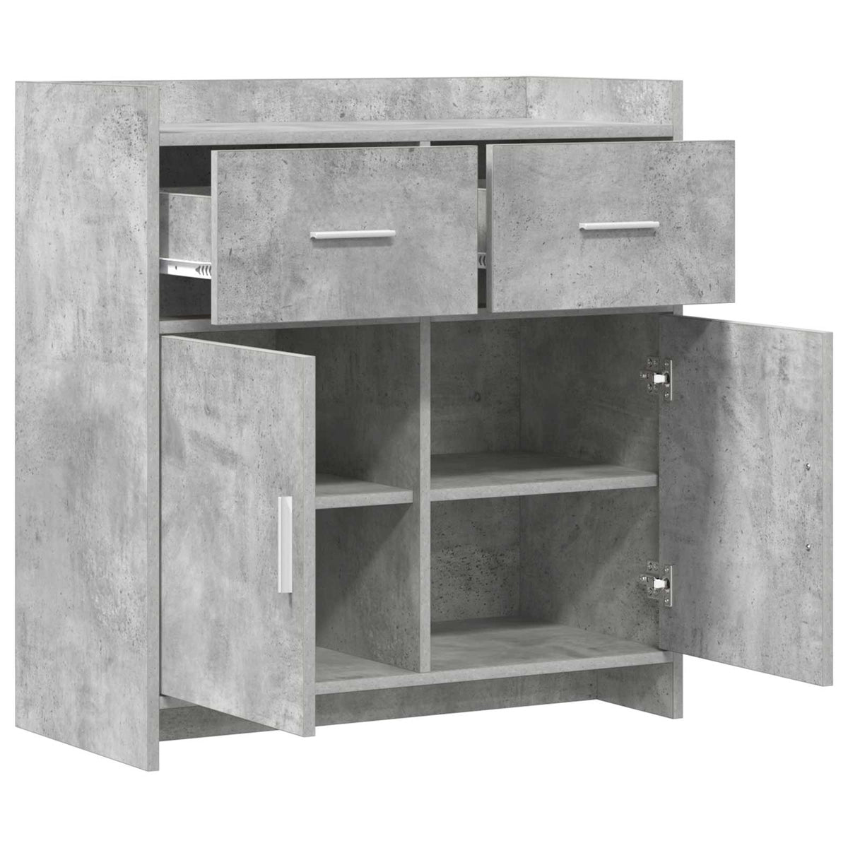Sideboard Betongrå 75 x 36 x 80 cm Konstrueret træ