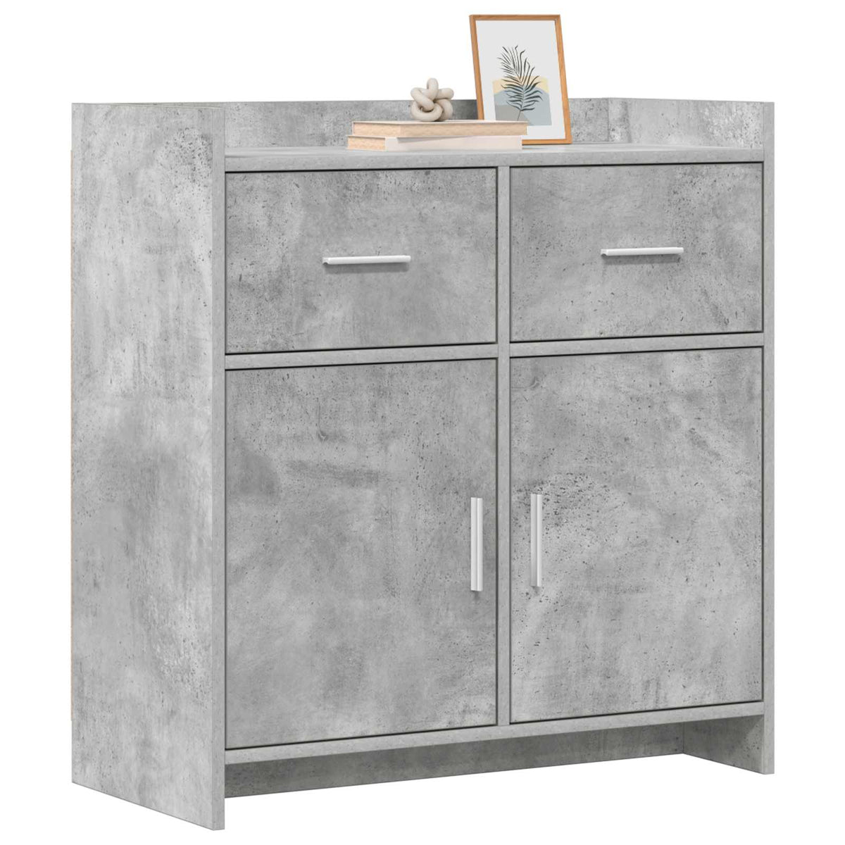 Sideboard Betongrå 75 x 36 x 80 cm Konstrueret træ