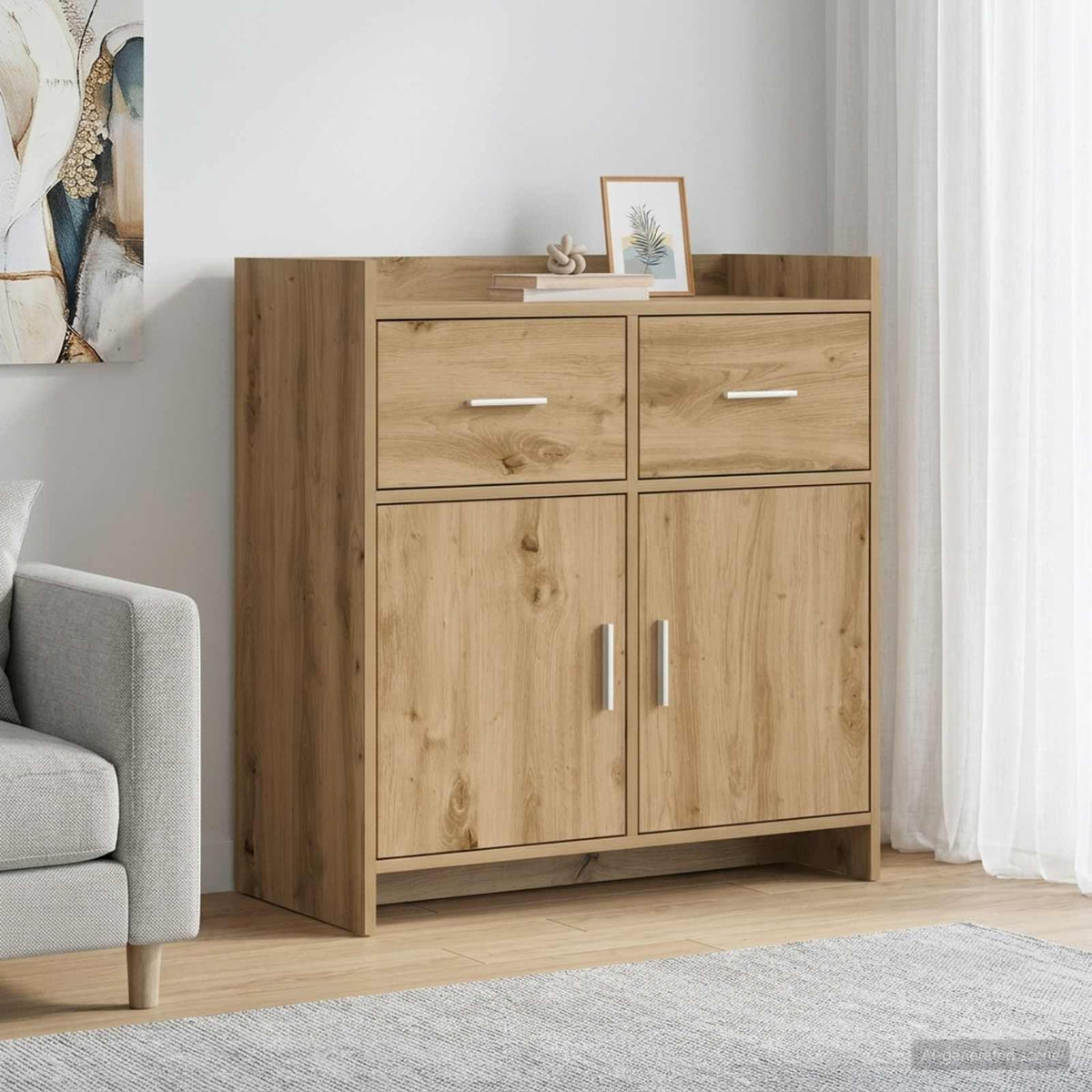 Sideboard Artisan-eg 75 x 36 x 80 cm Konstrueret træ