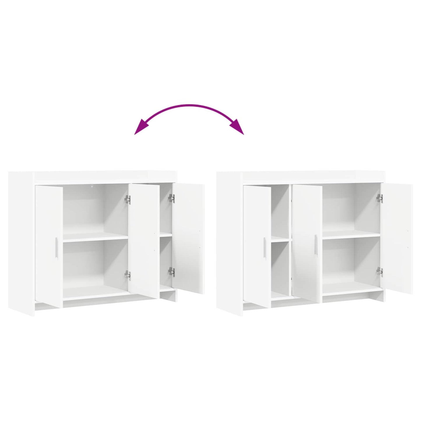 Sideboard Hvid 98,5 x 33 x 80 cm Konstrueret træ