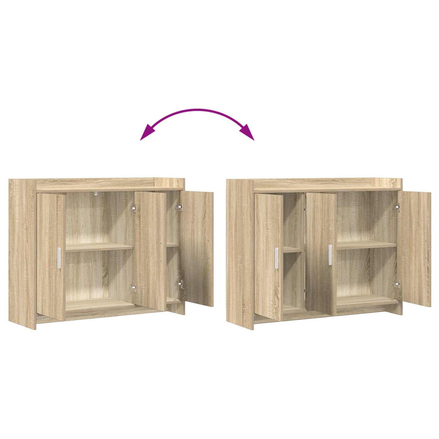 Sideboard Sonoma-eg 98,5 x 33 x 80 cm Konstrueret træ