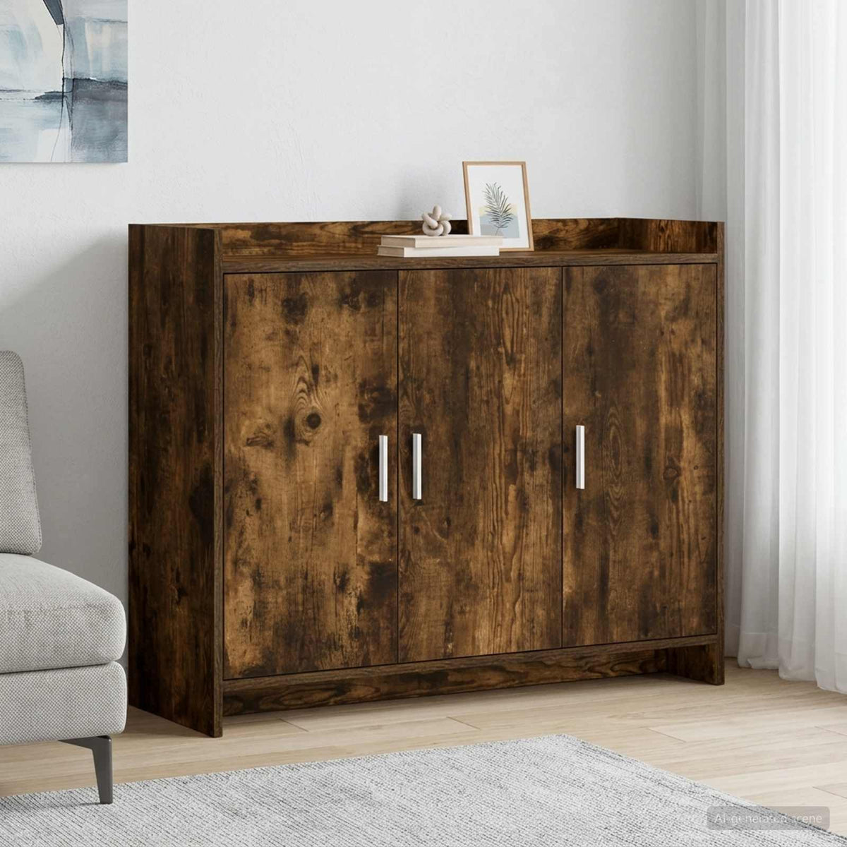 Sideboard Røget eg 98,5 x 33 x 80 cm Konstrueret træ