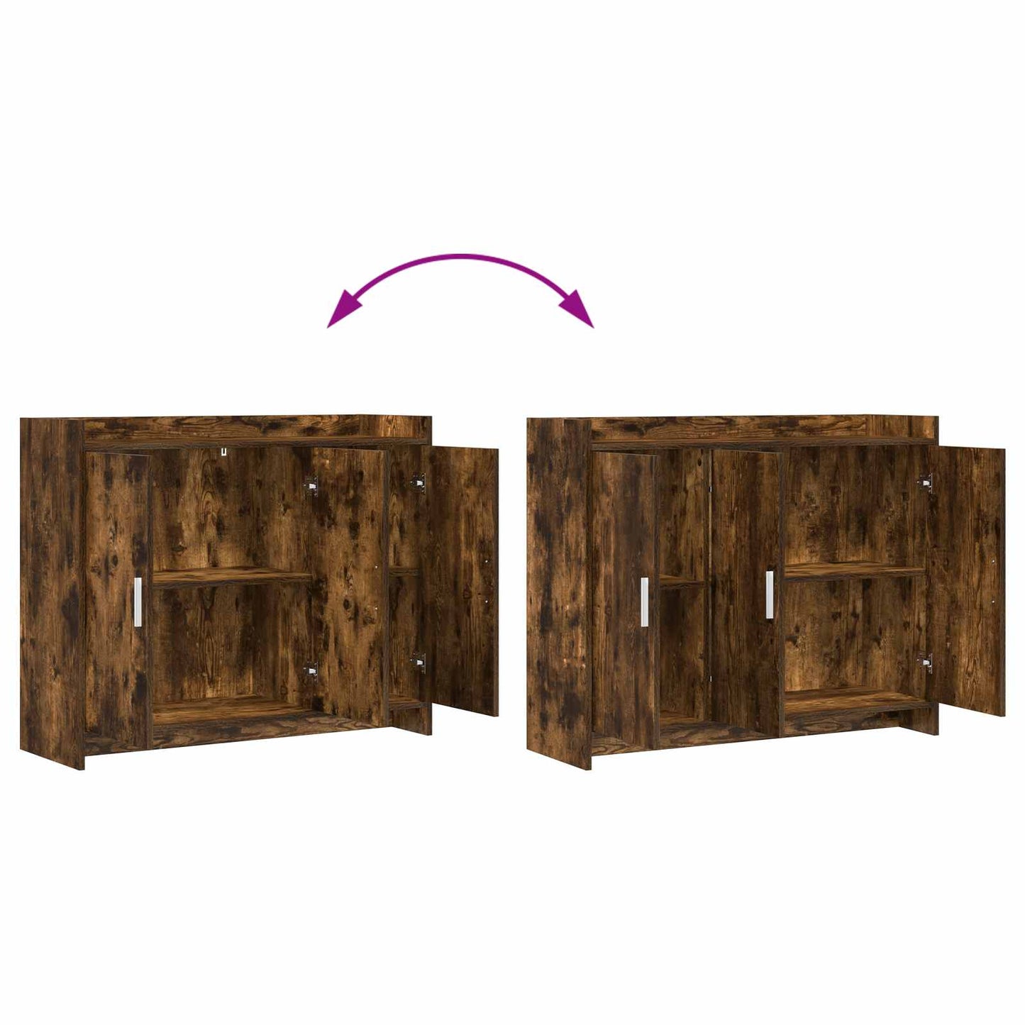 Sideboard Røget eg 98,5 x 33 x 80 cm Konstrueret træ
