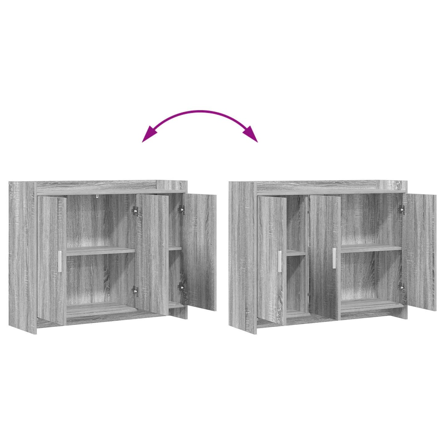 Sideboard Grå Sonoma 98,5 x 33 x 80 cm Konstrueret træ